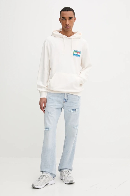 Bavlněná mikina Tommy Jeans DM0DM22077 béžová AW25