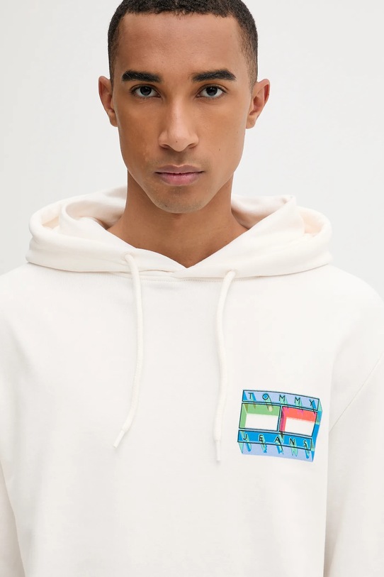 Bavlněná mikina Tommy Jeans béžová DM0DM22077