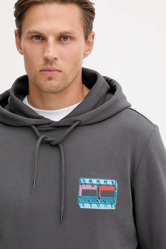 Pamučna dukserica Tommy Jeans siva DM0DM22077