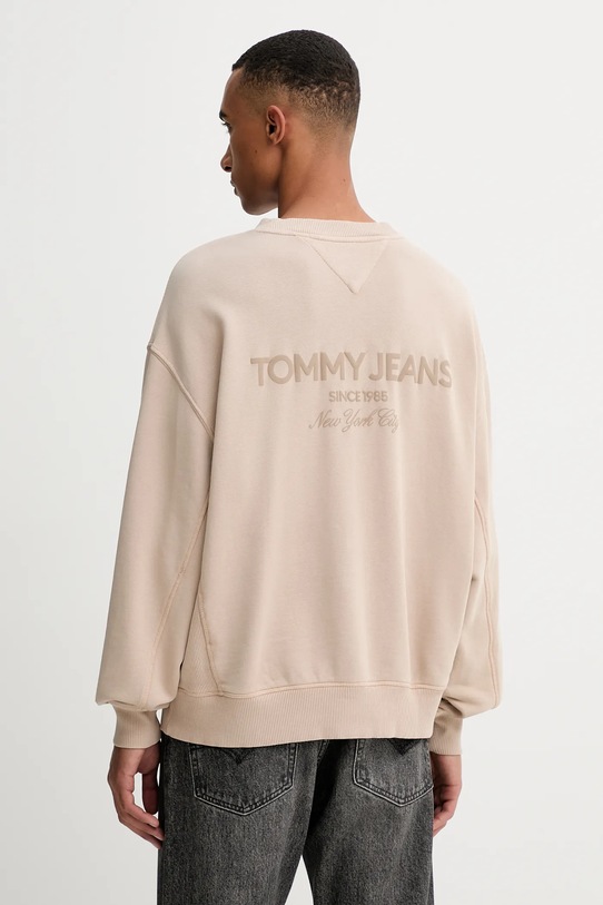 Bavlnená mikina Tommy Jeans bavlna béžová DM0DM22079