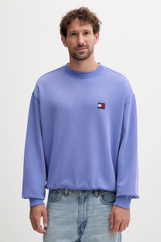 Памучен суичър Tommy Jeans памук син DM0DM22079