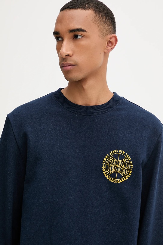 Bavlněná mikina Tommy Jeans námořnická modř DM0DM22081