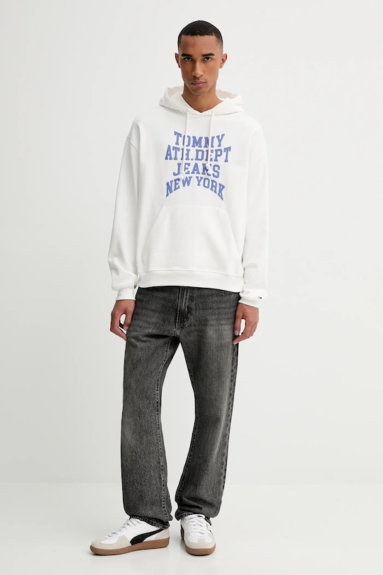 Tommy Jeans hanorac de bumbac DM0DM22082 alb AW25