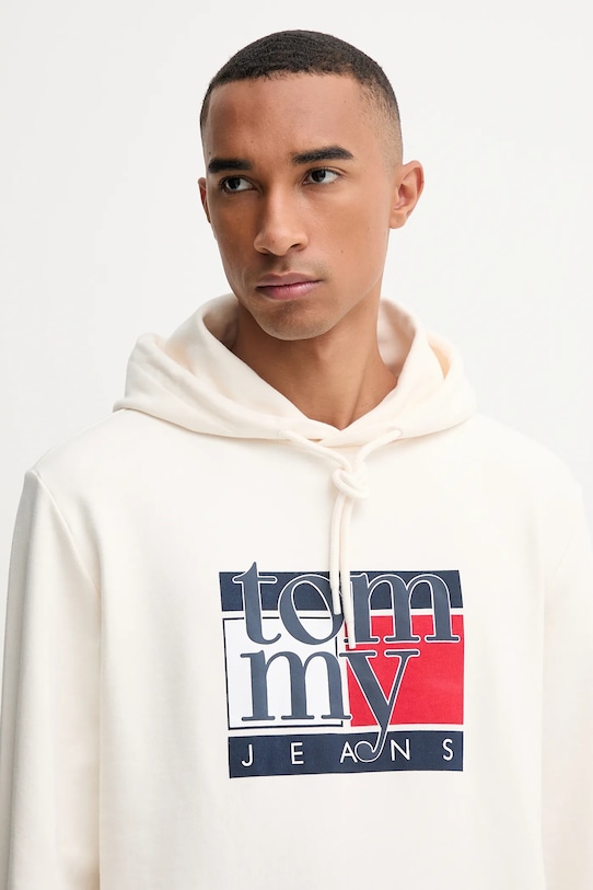 Памучен суичър Tommy Jeans бежов DM0DM22092