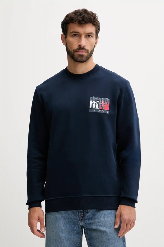 Tommy Jeans hanorac de bumbac print bleumarin DM0DM22093