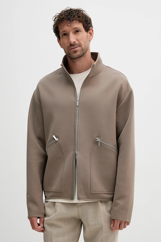 Michael Kors bluza z elastanem brązowy CS552H2HDT