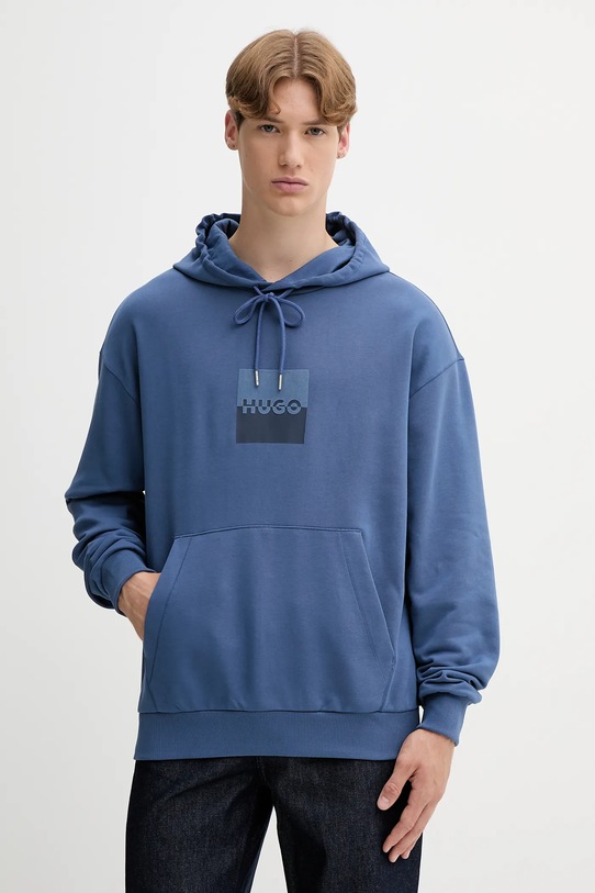 HUGO hanorac de bumbac imprimeu albastru 50542787