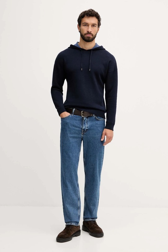 United Colors of Benetton sweter z dodatkiem wełny 1Y6SK201X granatowy AW25