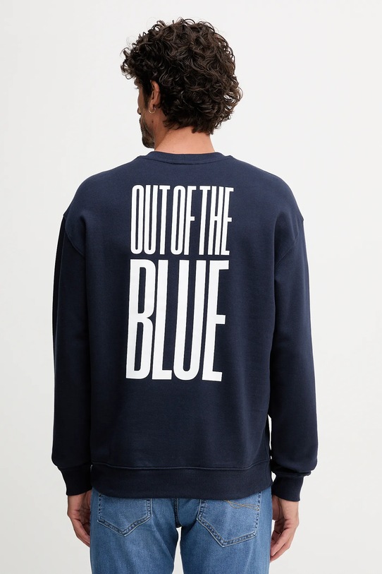United Colors of Benetton hanorac de bumbac print bleumarin 3FWYU10AZ