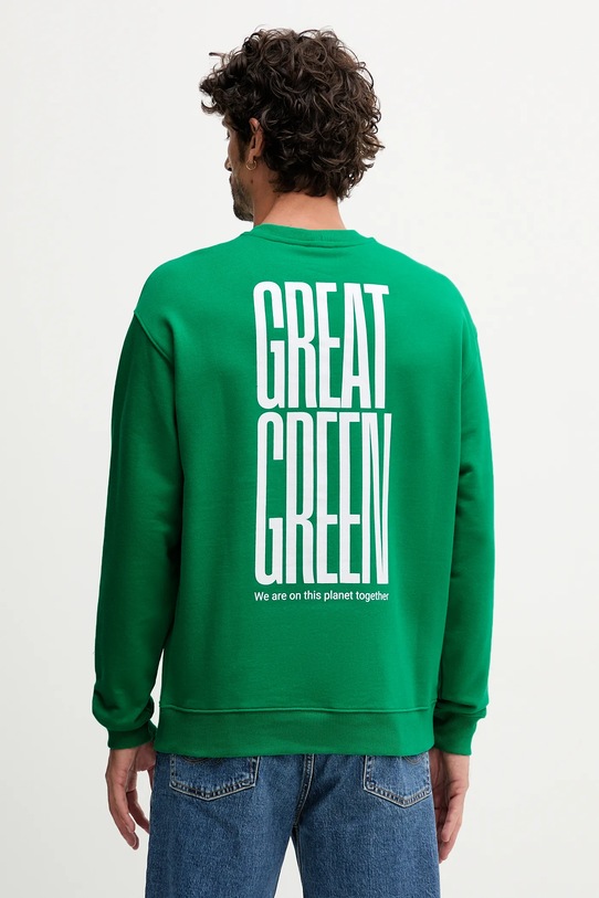 Хлопковая кофта United Colors of Benetton хлопок зелёный 3FWYU10AZ