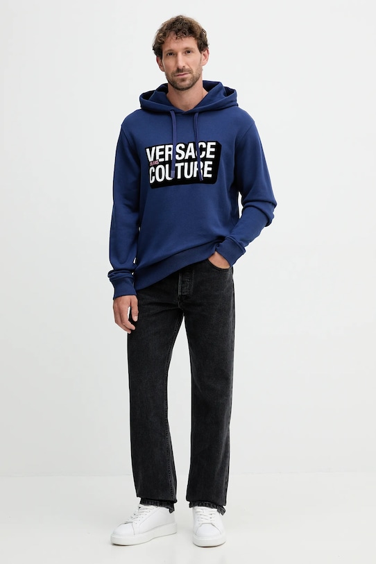 Versace Jeans Couture bluza bawełniana 79GAIP05.CF07P granatowy AW25