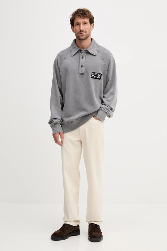 Versace Jeans Couture bluza bawełniana 79GAIE00.CF00E szary AW25