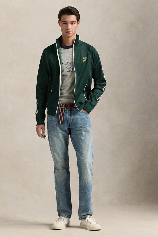 Odjeća Dukserica Polo Ralph Lauren Lstrackjktm1 Long Sleeve Full Zip 710971833 zelena