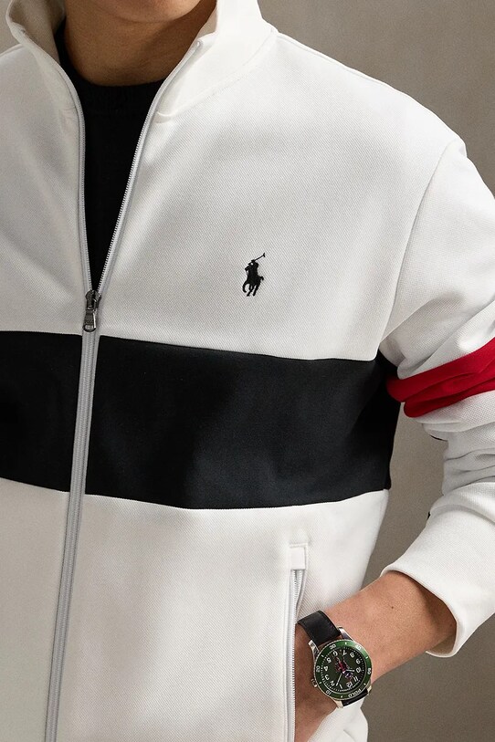 Mikina Polo Ralph Lauren Lstrackjktm3 Long Sleeve bílá 710971949