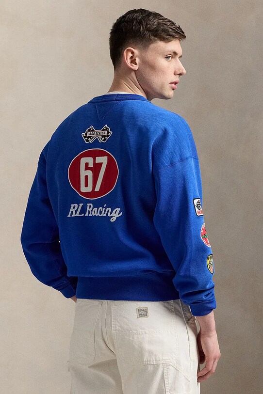 Bavlněná mikina Polo Ralph Lauren Lscnvfm2 Long Sleeve 710972338 námořnická modř AW25