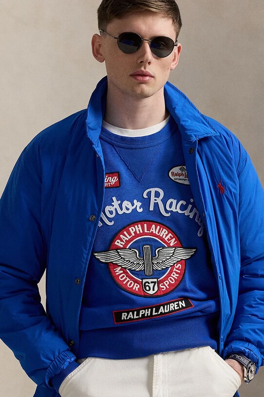 Bavlněná mikina Polo Ralph Lauren Lscnvfm2 Long Sleeve 710972338 námořnická modř
