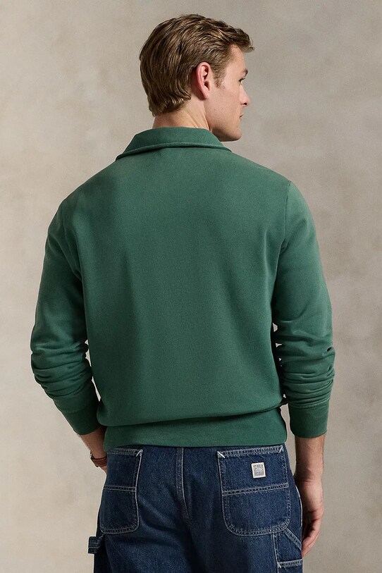 Polo Ralph Lauren cotton sweatshirt Lscnm3 Long Sleeve Half Zip 710972670 green AW25