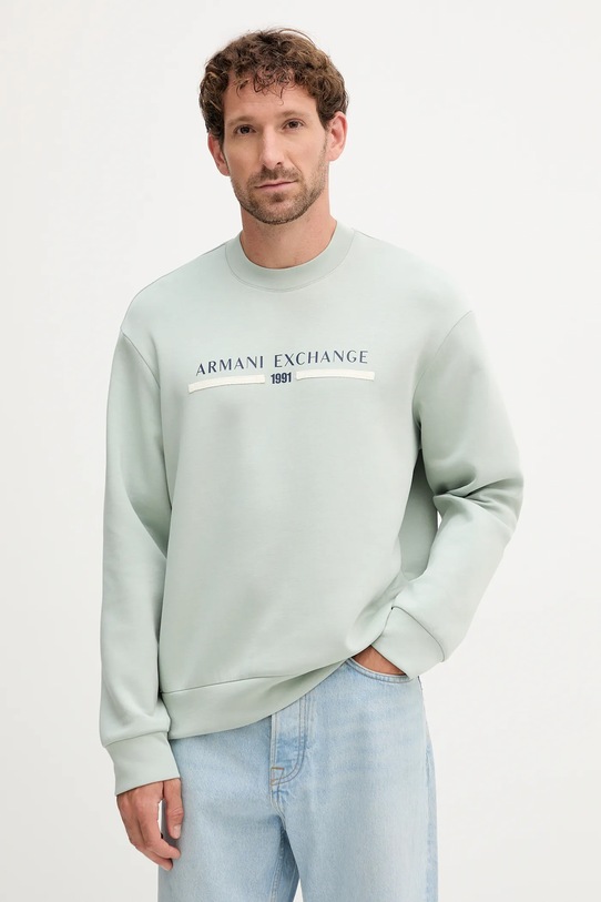 Armani Exchange bluza z elastanem zielony XM000982.AF10818