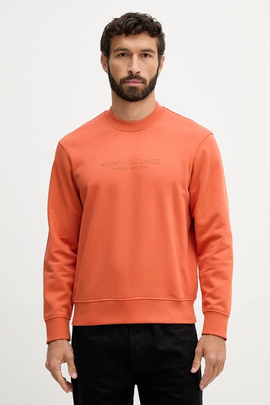 Bombažen pulover Armani Exchange Brez kapuce oranžna XM001284.AF20934