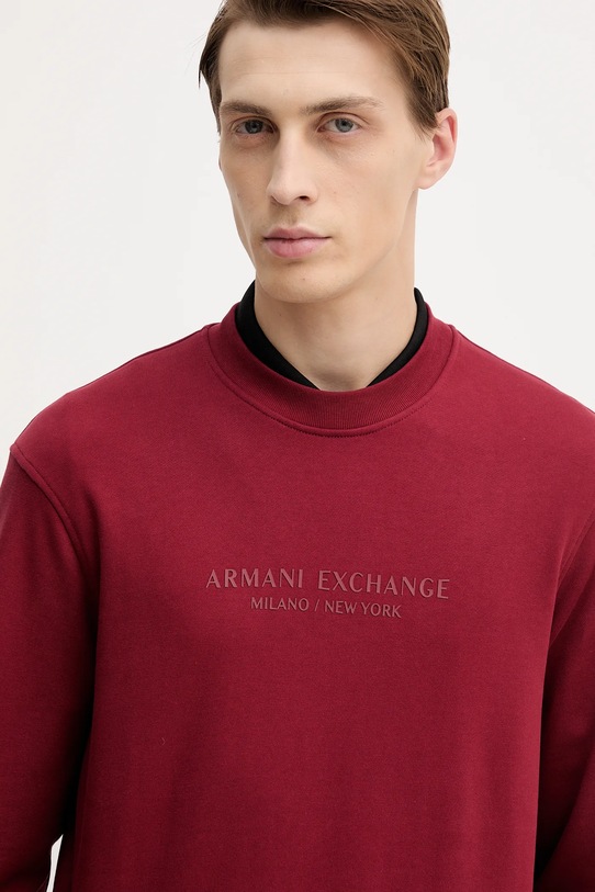 Armani Exchange bluza bawełniana bordowy XM001284.AF20934