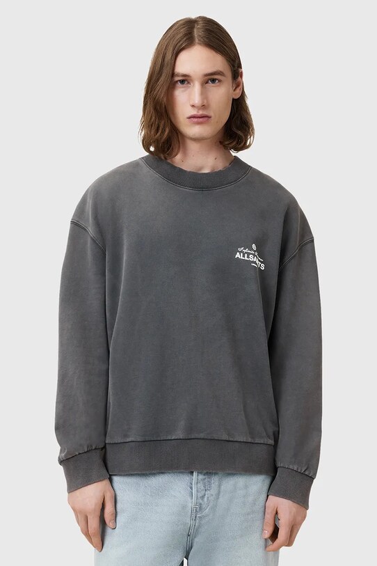 AllSaints hanorac de bumbac SOLEIL print gri M015NC