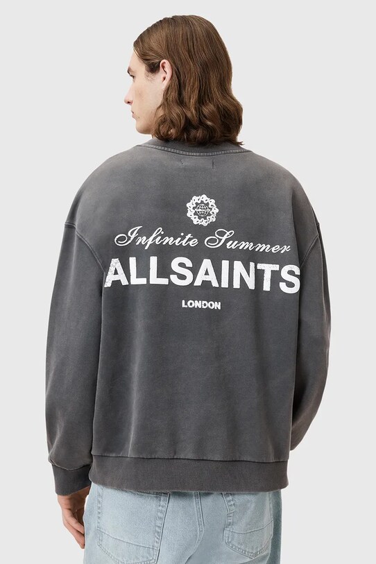 AllSaints bluza bawełniana SOLEIL M015NC szary AW25