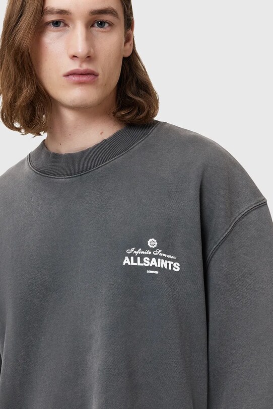 AllSaints hanorac de bumbac SOLEIL gri M015NC
