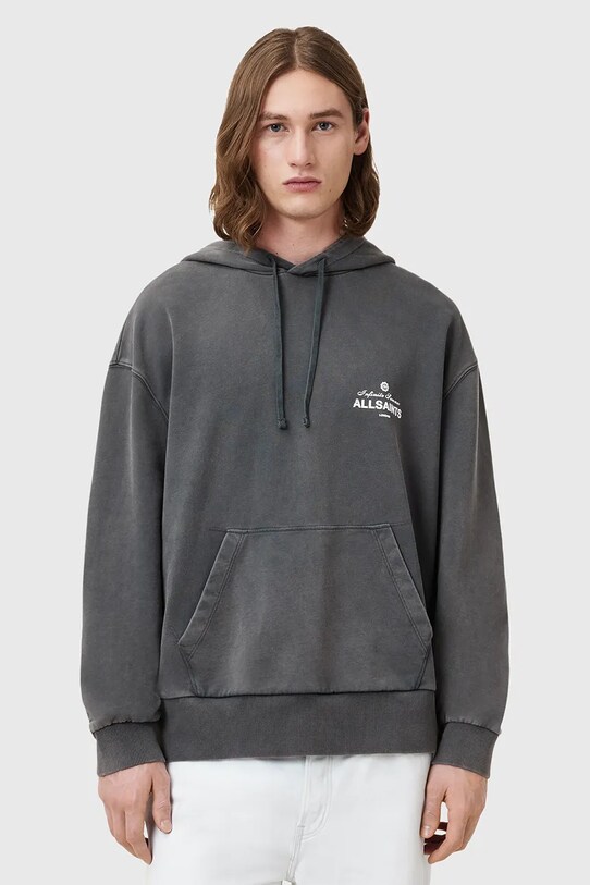 AllSaints hanorac de bumbac SOLEIL print gri M016NC