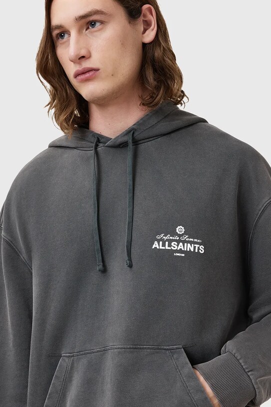 AllSaints hanorac de bumbac SOLEIL gri M016NC