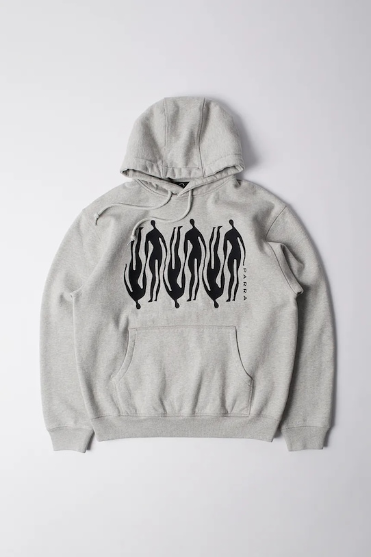 Памучен суичър by Parra Connected guy щампа сив 54225