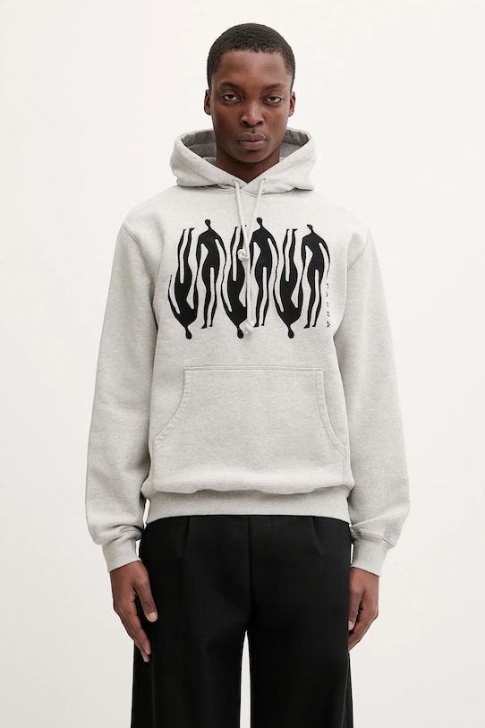 Памучен суичър by Parra Connected guy щампа сив 54225