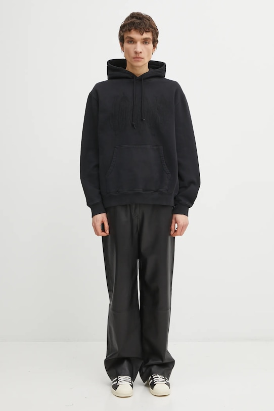 Бавовняна кофта by Parra Connected guy hooded чорний 54226