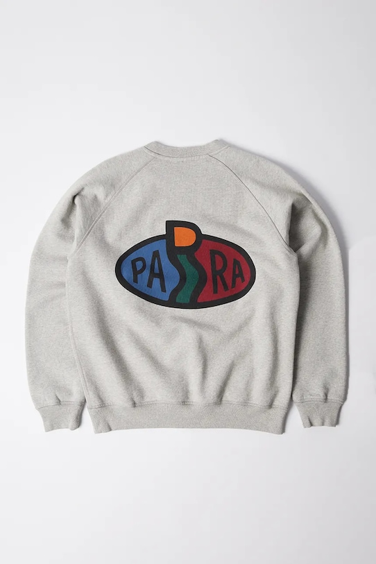 Памучен суичър by Parra Legs logo надпис сив 54242