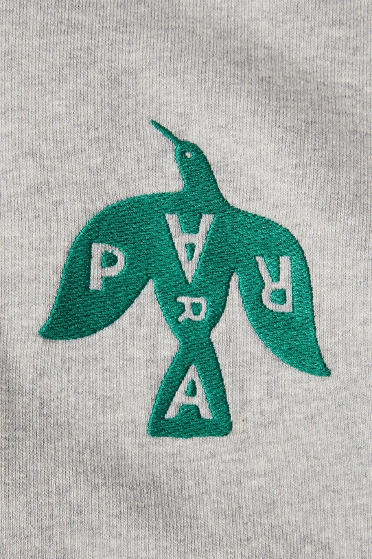 Bavlnená mikina by Parra Crow logo hooded 54325. sivá AW25