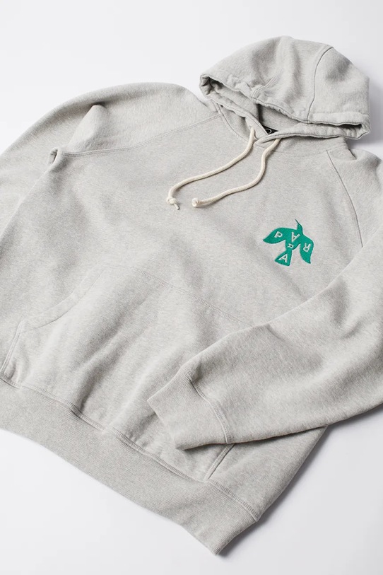 Oblečenie Bavlnená mikina by Parra Crow logo hooded 54325. sivá