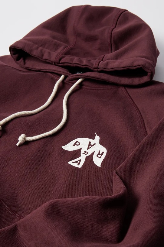 Oblečenie Bavlnená mikina by Parra Crow logo hooded 54326. burgundské