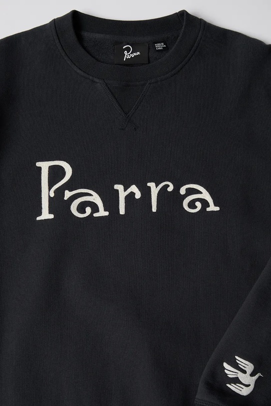Bavlnená mikina by Parra Weird trad logo 54320. tmavomodrá AW25