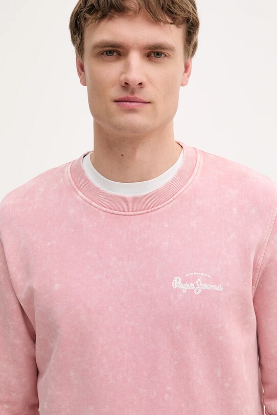 Bavlnená mikina Pepe Jeans ružová PM582918