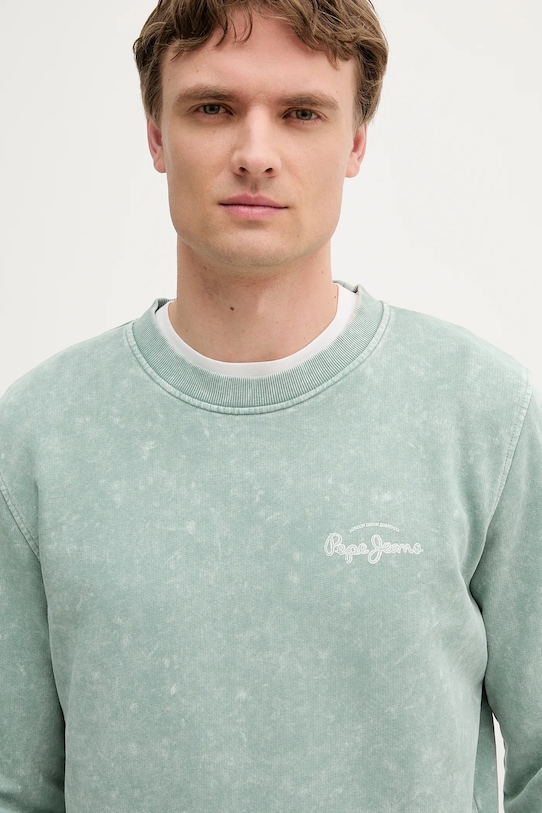 Pepe Jeans pamut melegítőfelső zöld PM582918