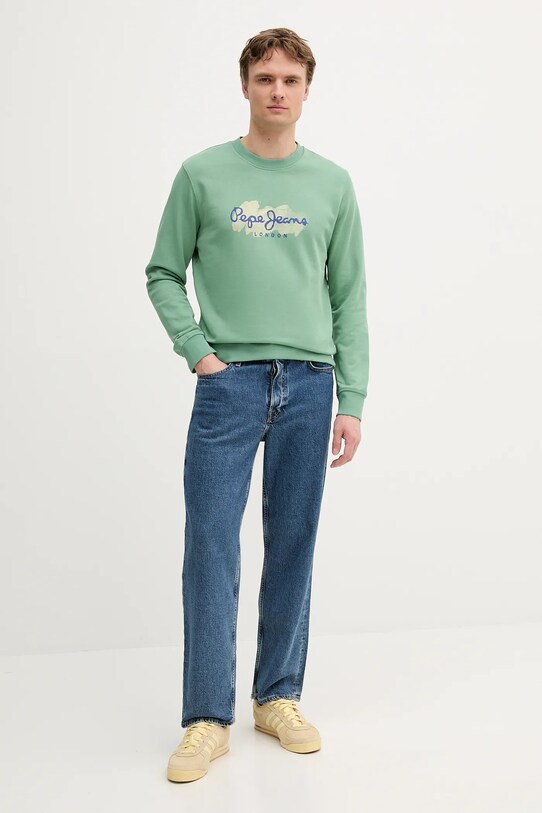 Pepe Jeans hanorac de bumbac PM582921 verde AW25