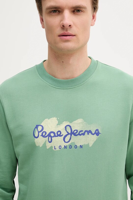 Pepe Jeans hanorac de bumbac verde PM582921