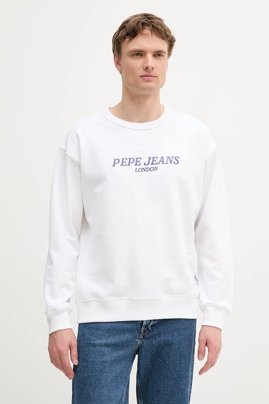 Pepe Jeans bluza bawełniana nadruk biały PM582922