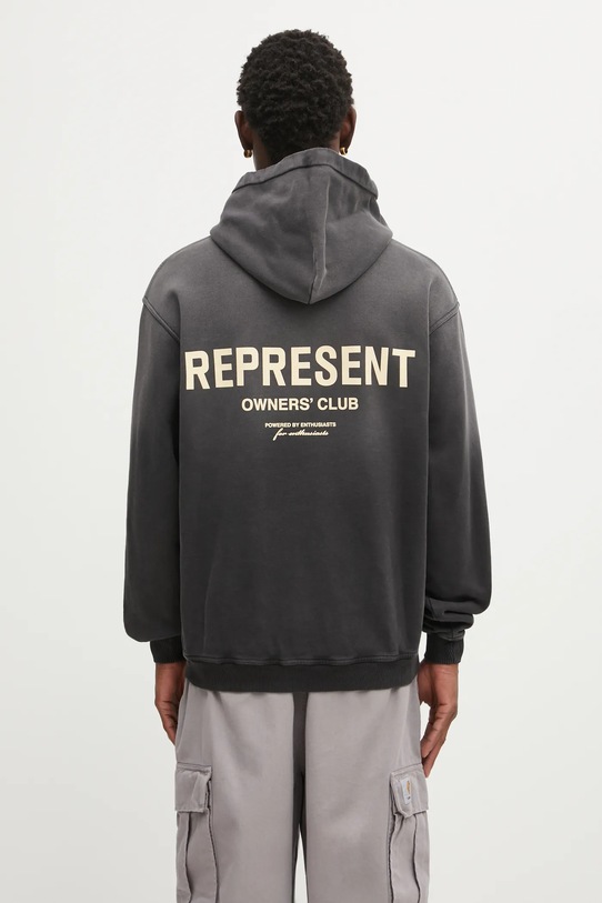 Represent felpa in cotone Owners Club sovrastampa grigio OCM41113