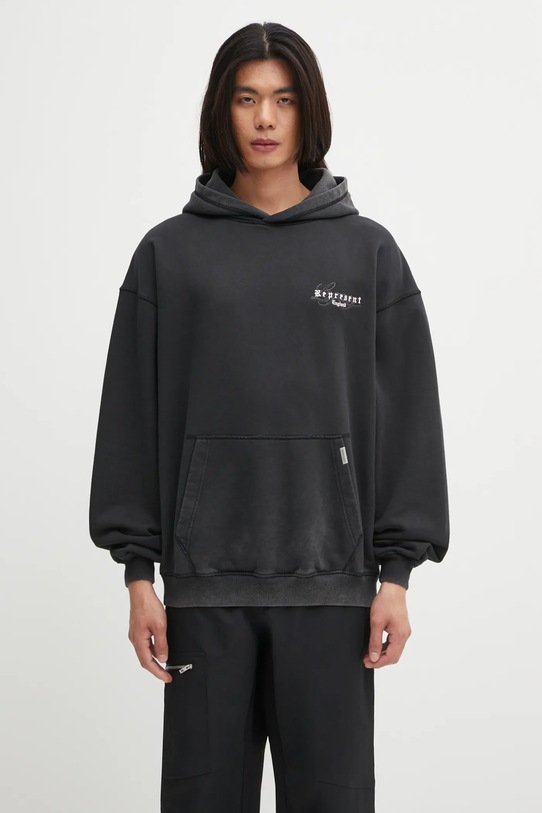 Represent bluza bawełniana Owners Club nadruk szary OCM41113