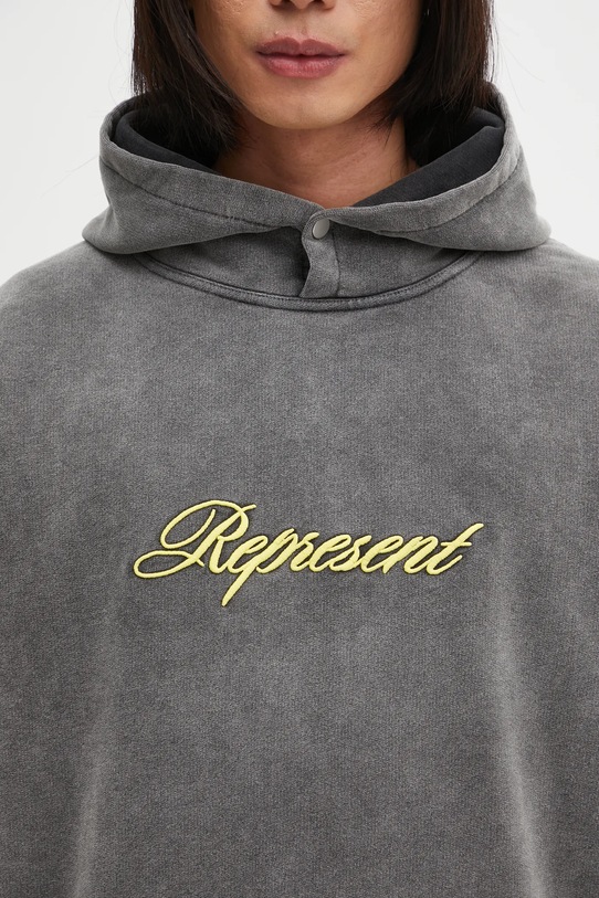Represent bluza bawełniana Script Logo szary MLM100028
