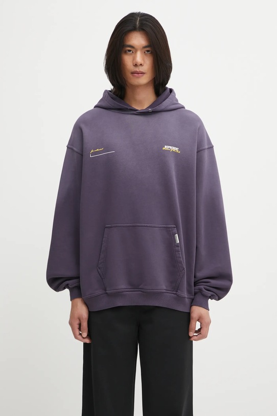 Represent bluza bawełniana Patron Of The Club Hoodie nadruk fioletowy MLM4270