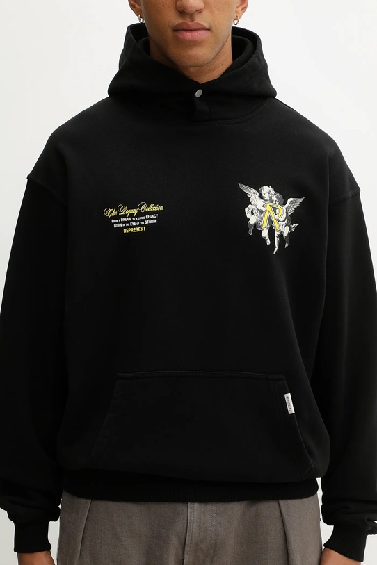 Βαμβακερή μπλούζα Represent Legacy Cherubs μαύρο MLM100370