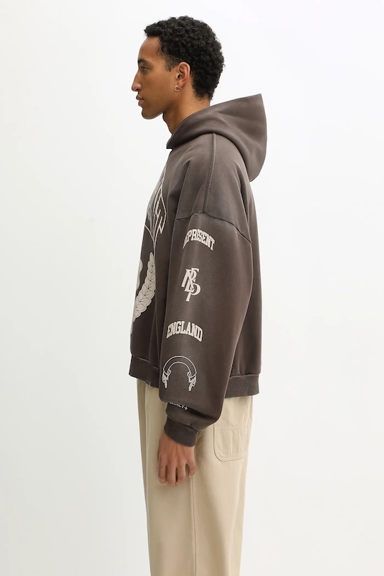 Represent bluza bawełniana Legacy Crest MLM100372 brązowy AW25