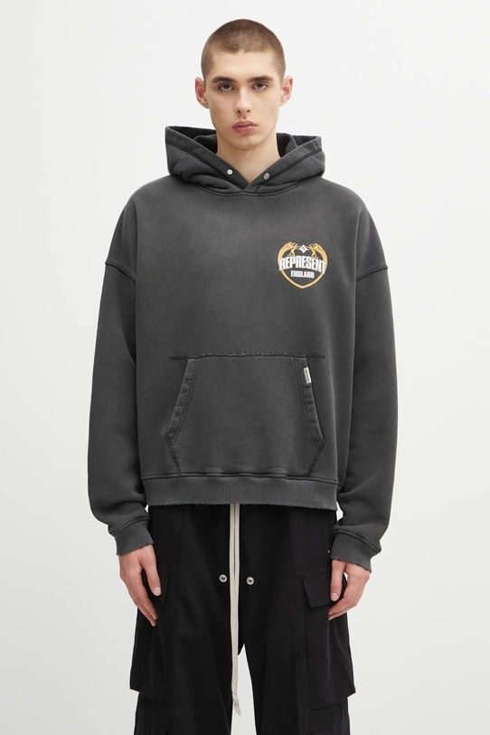 Odzież Represent bluza bawełniana Legacy Crest MLM100368 czarny