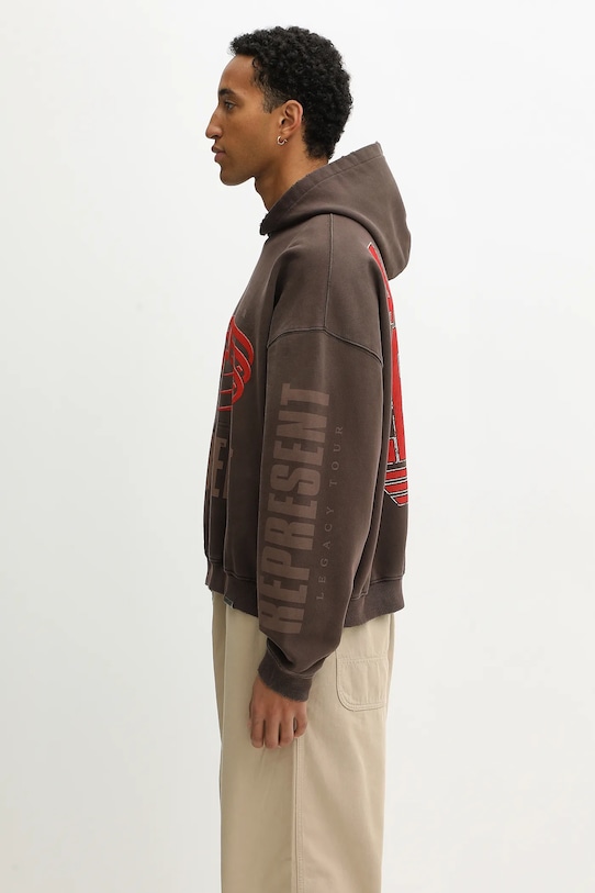 Represent bluza dwustronna bawełniana Reversible Living Legacy Tour MLM100366 brązowy AW25